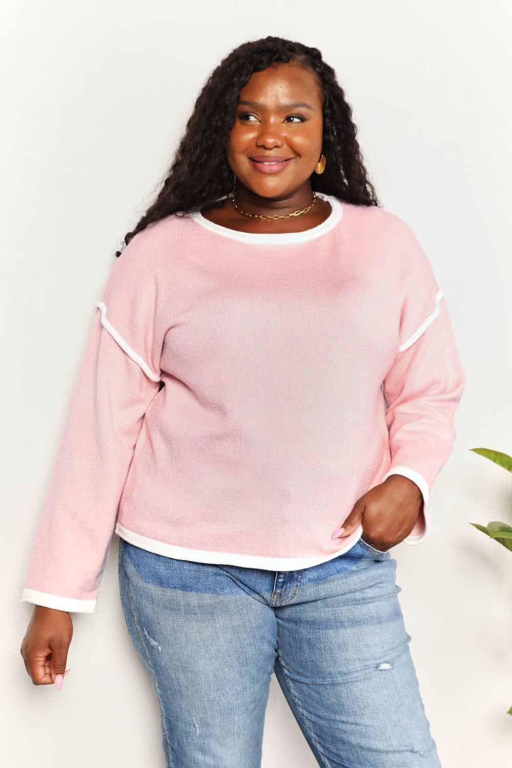 Tiana Contrast Detail Knit Top