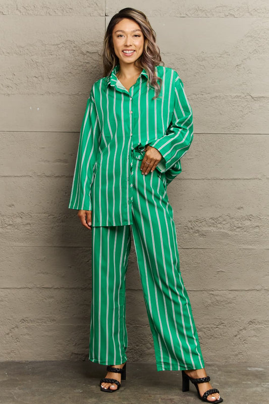 Lucky Striped Shirt and Pants Set