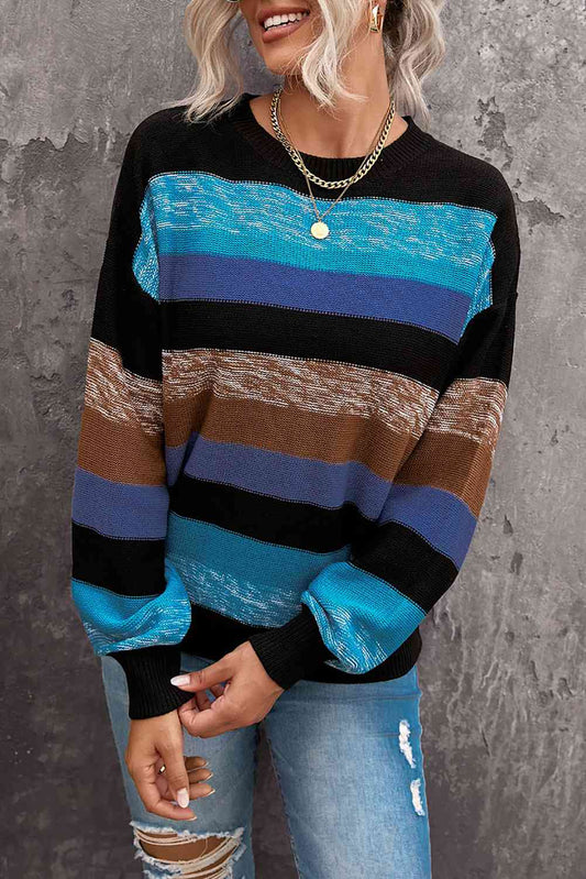 Cozy For Keeps Color Block Sweater