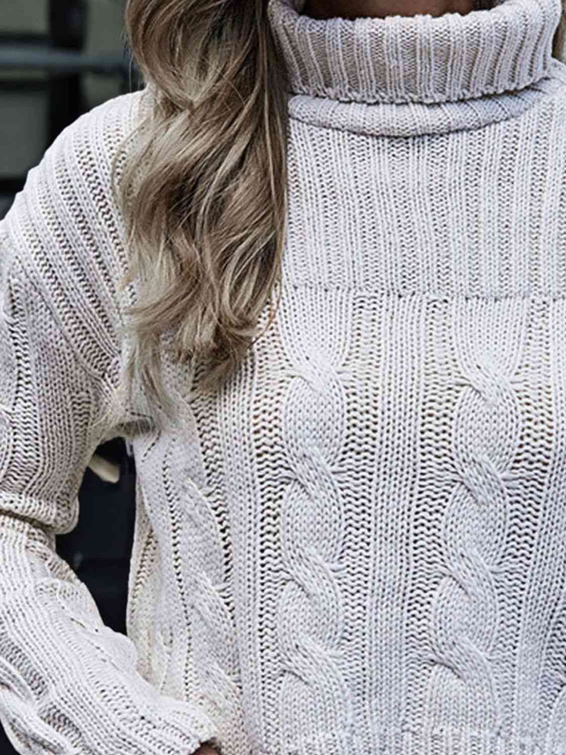 Soulful Cable-Knit Turtleneck Sweater
