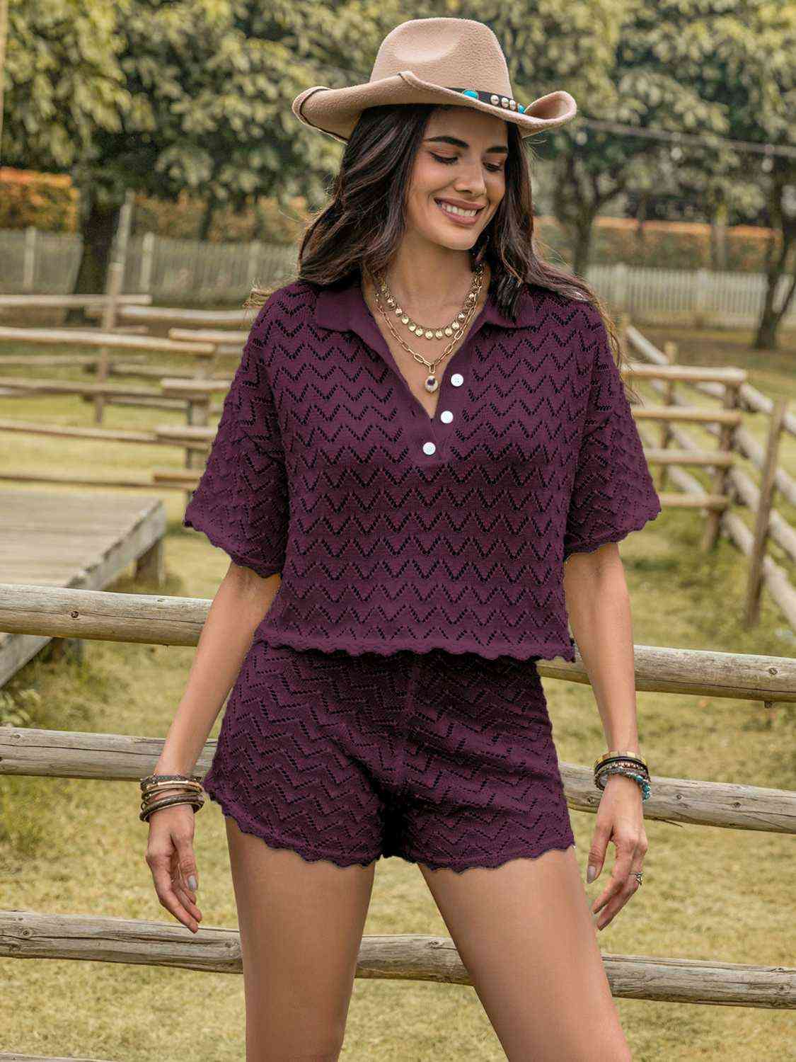 Gemma Eyelet Top and Shorts Set