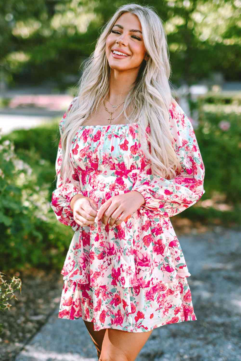 Evolving Floral Layered Mini Dress