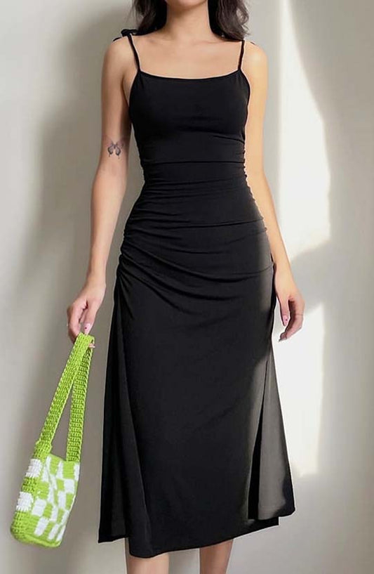 A Night To Remember Black Midi Dress