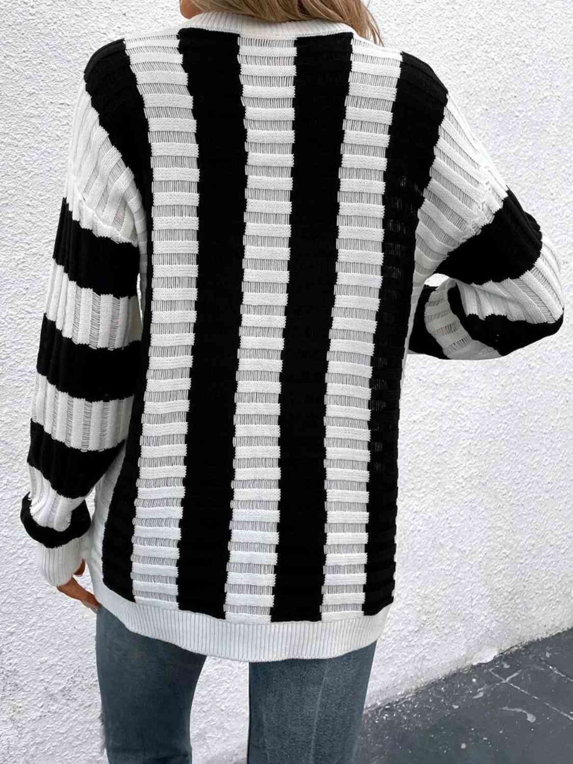 Teagan Striped Long Sleeve Knit Top