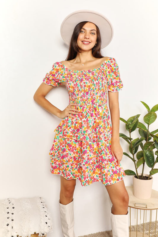 Selene Smocked Floral Mini Dress