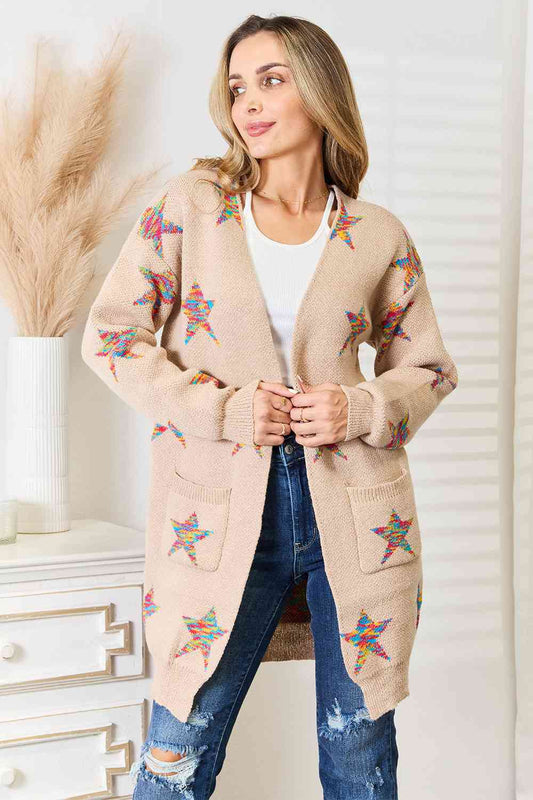 Under The Stars Open Front Longline Cardigan
