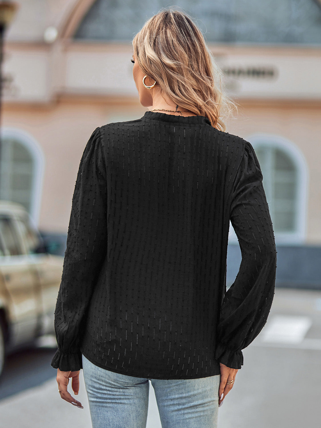 Taking Risks Flounce Sleeve Blouse