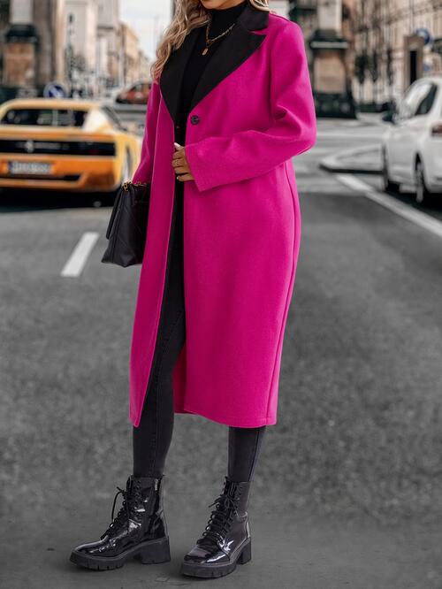 Mariana Collared Neck Buttoned Longline Coat
