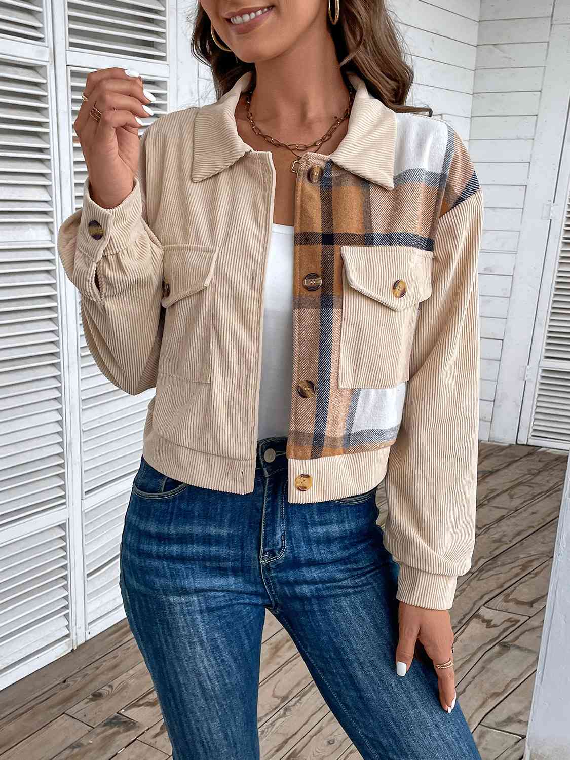 Dakota Color Block Button-Up Jacket