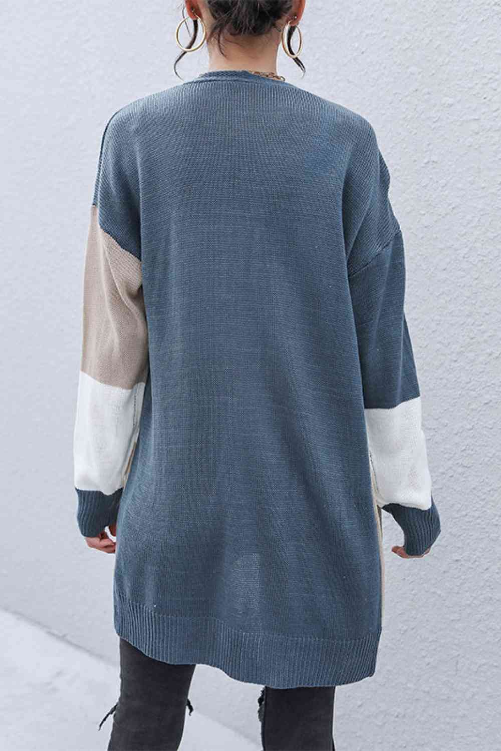 Felicity Color Block Dropped Shoulder Cardigan