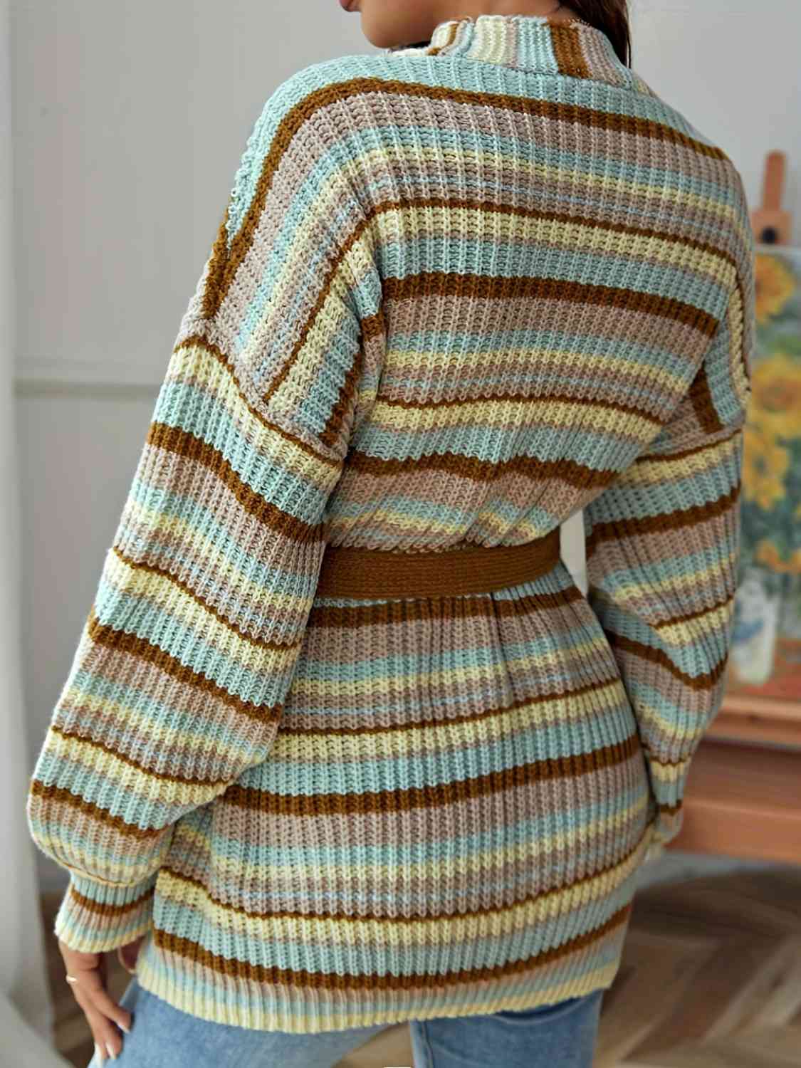 Stormi Striped Open Front Cardigan