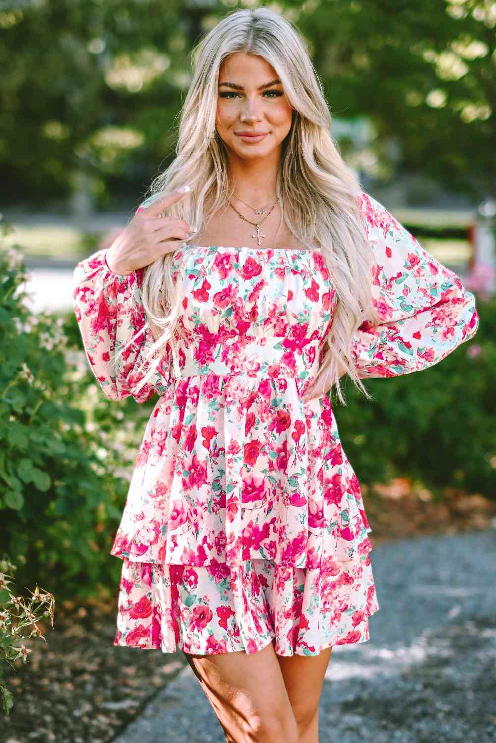 Evolving Floral Layered Mini Dress