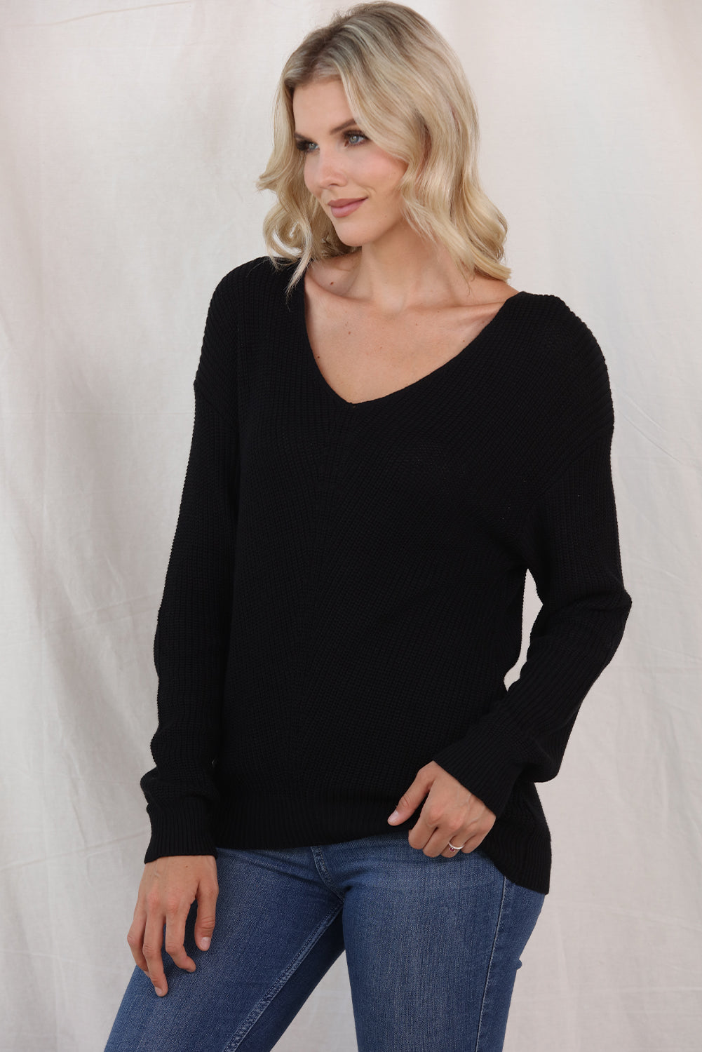 Mandie V-Neck Knit Top