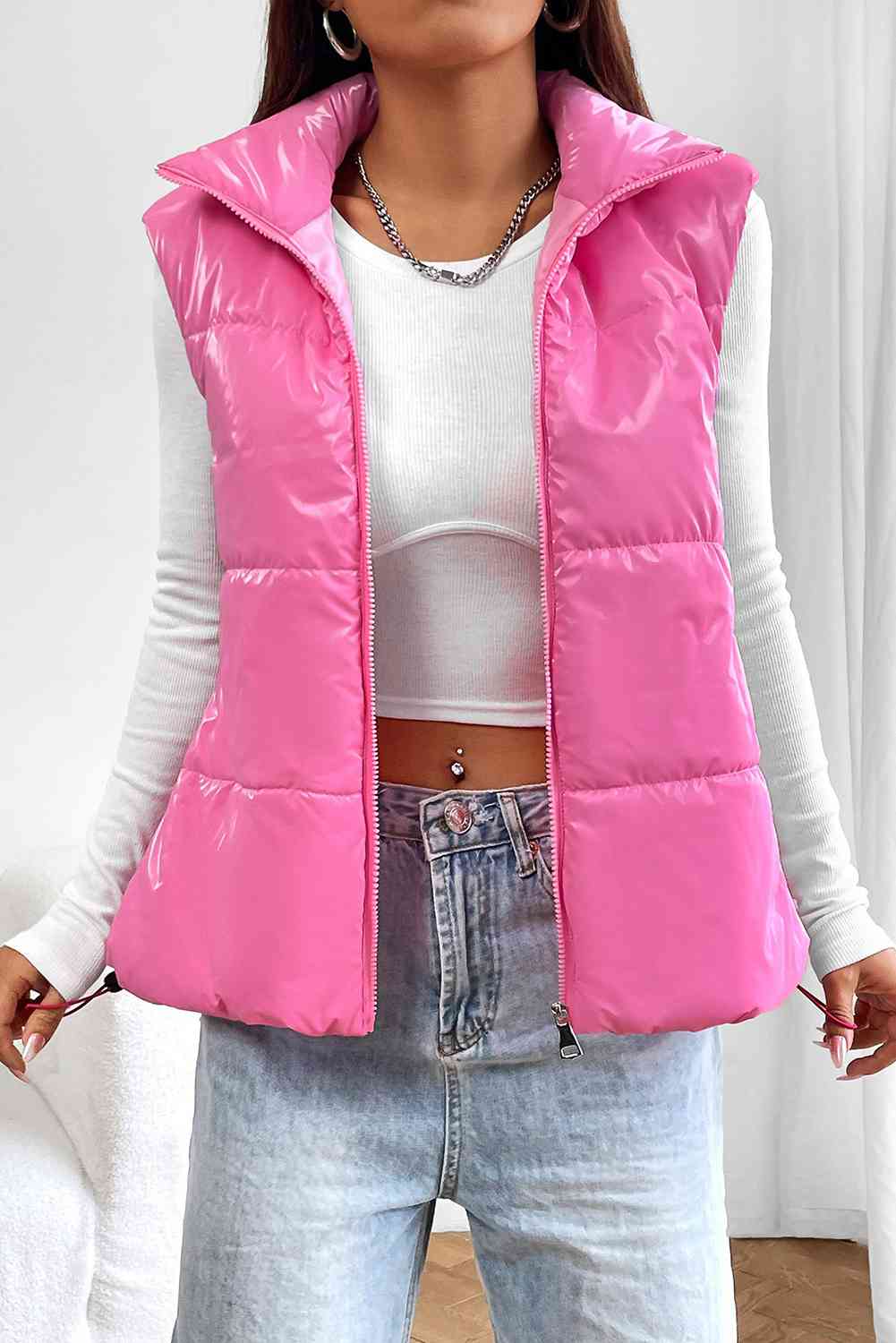 Bubblegum Zip-Up Vest