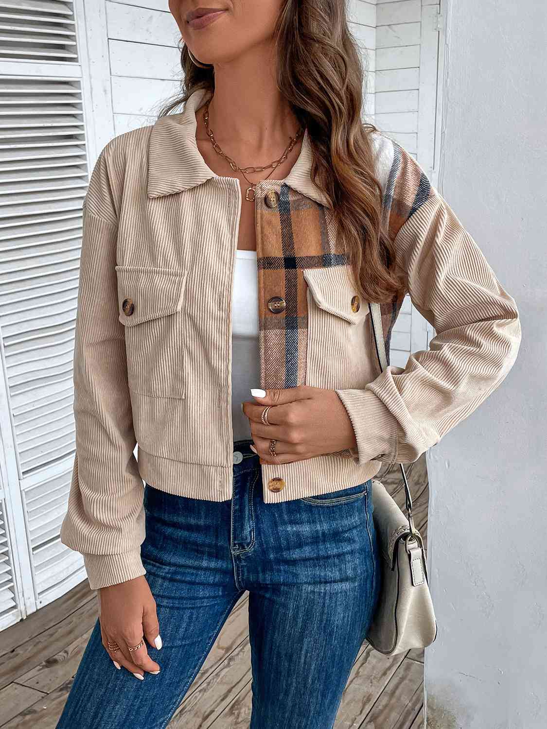 Dakota Color Block Button-Up Jacket