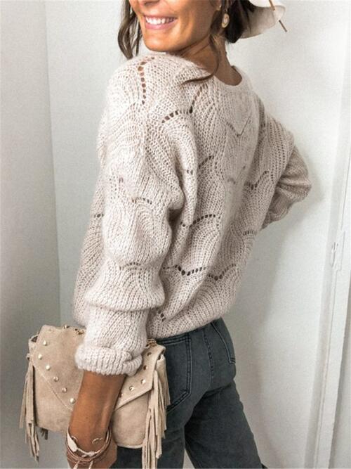 Virginia Openwork Button Up Long Sleeve Cardigan