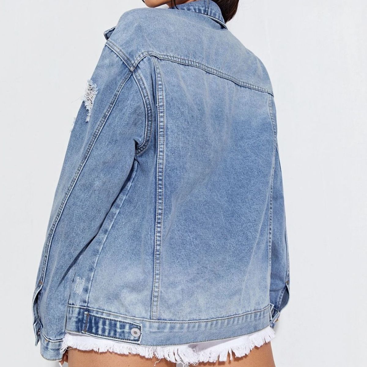 Stay Trending Distressed Denim Jacket