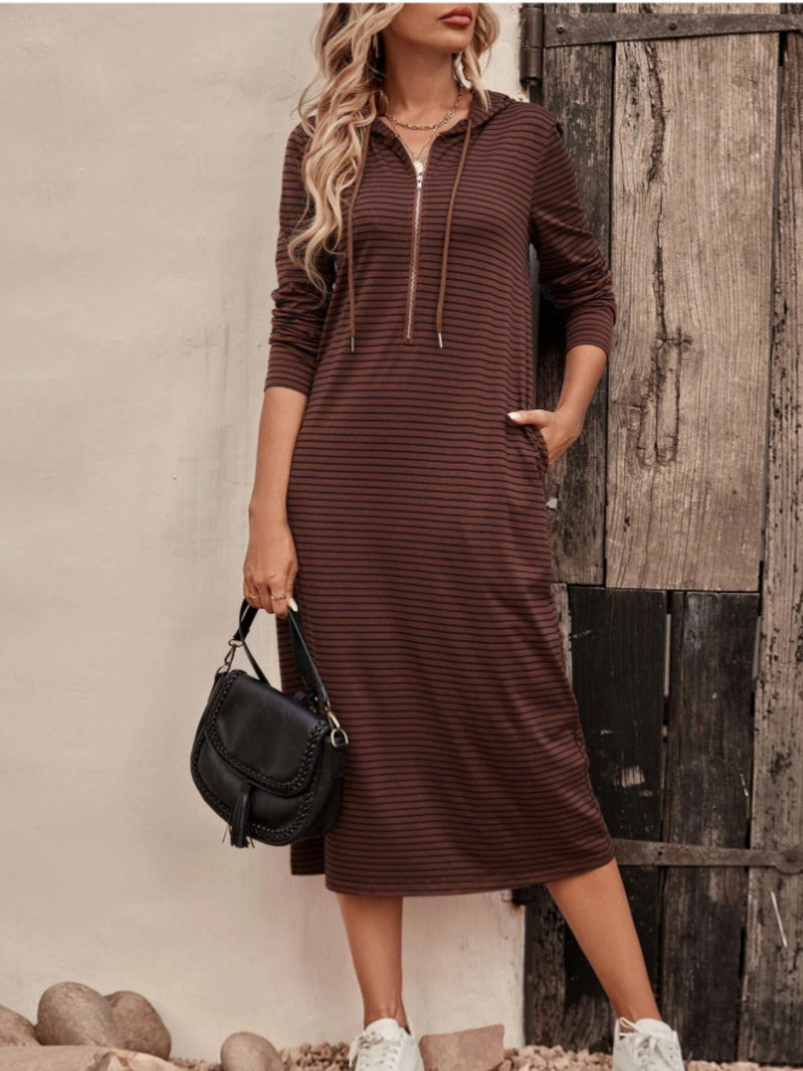 All The Time Striped Midi Dress