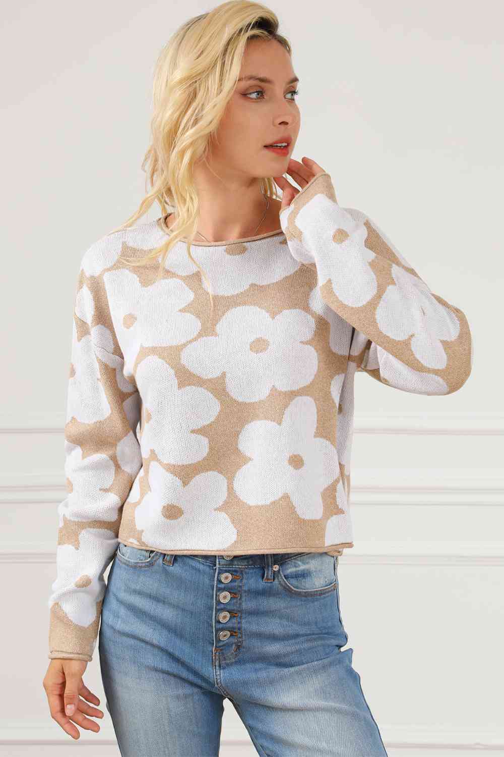Blossom Floral Round Neck Sweater