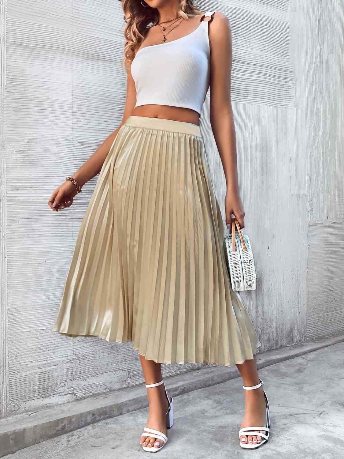 Amber Pleated Midi Skirt