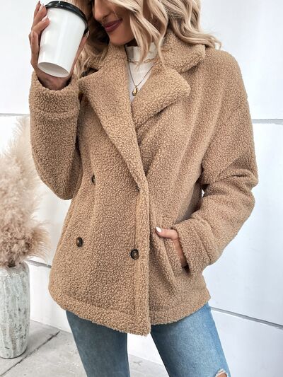 Warm Me Up Double-Breasted Lapel Collar Coat
