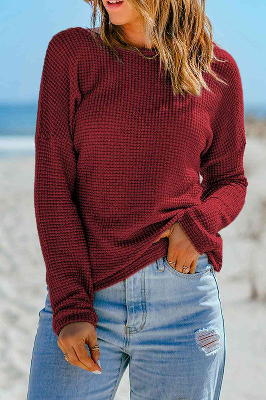 Can’t Resist Waffle-Knit Blouse