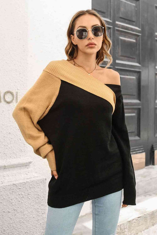 Alanna Ribbed Off-Shoulder Sweater