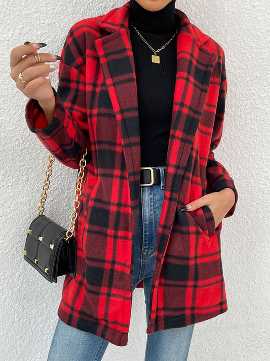 Nature Is Home Plaid Lapel Coat