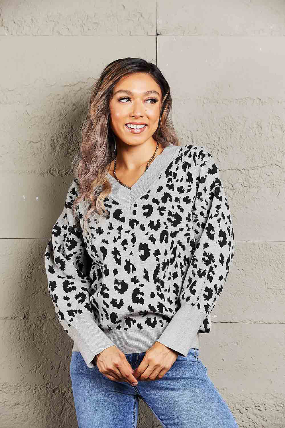 Time To Be Wild Leopard V-Neck Top