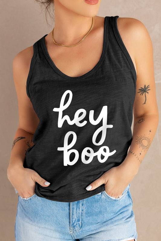 Hey Boo Graphic Tank Top