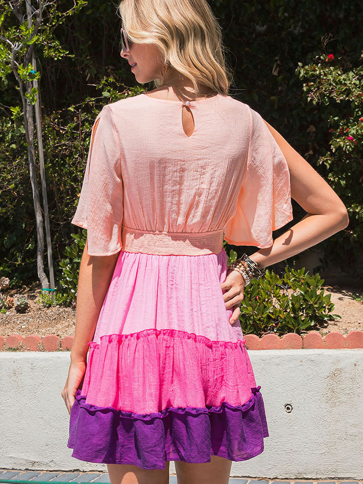 Making Time Color Block Mini Dress
