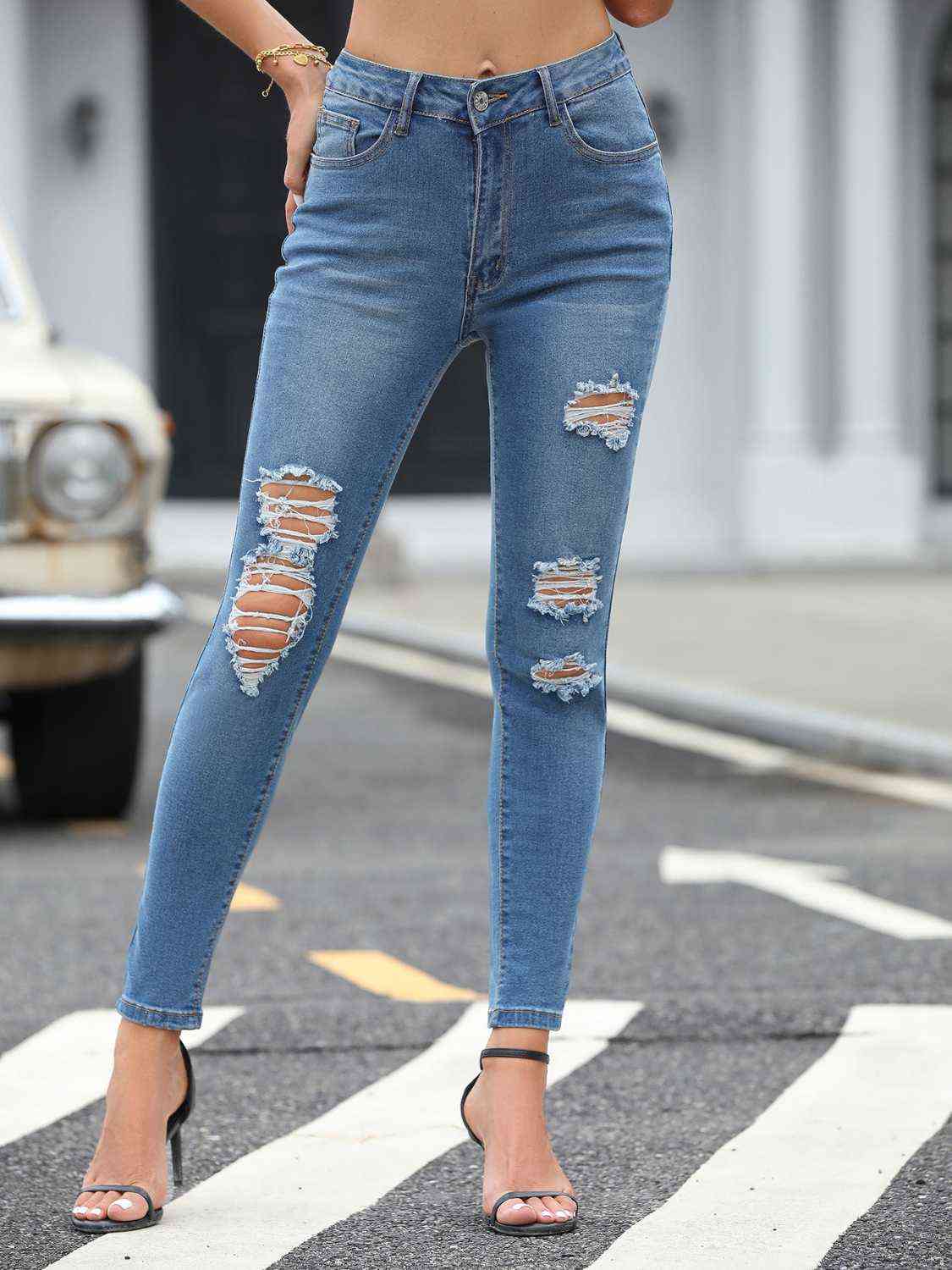 Sylvia Distressed Skinny Jeans
