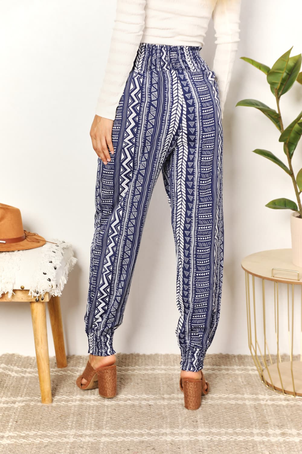 Complex Geometric Tassel Pants