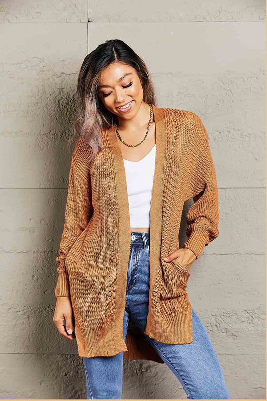 Ryleigh Openwork Rib-Knit Cardigan