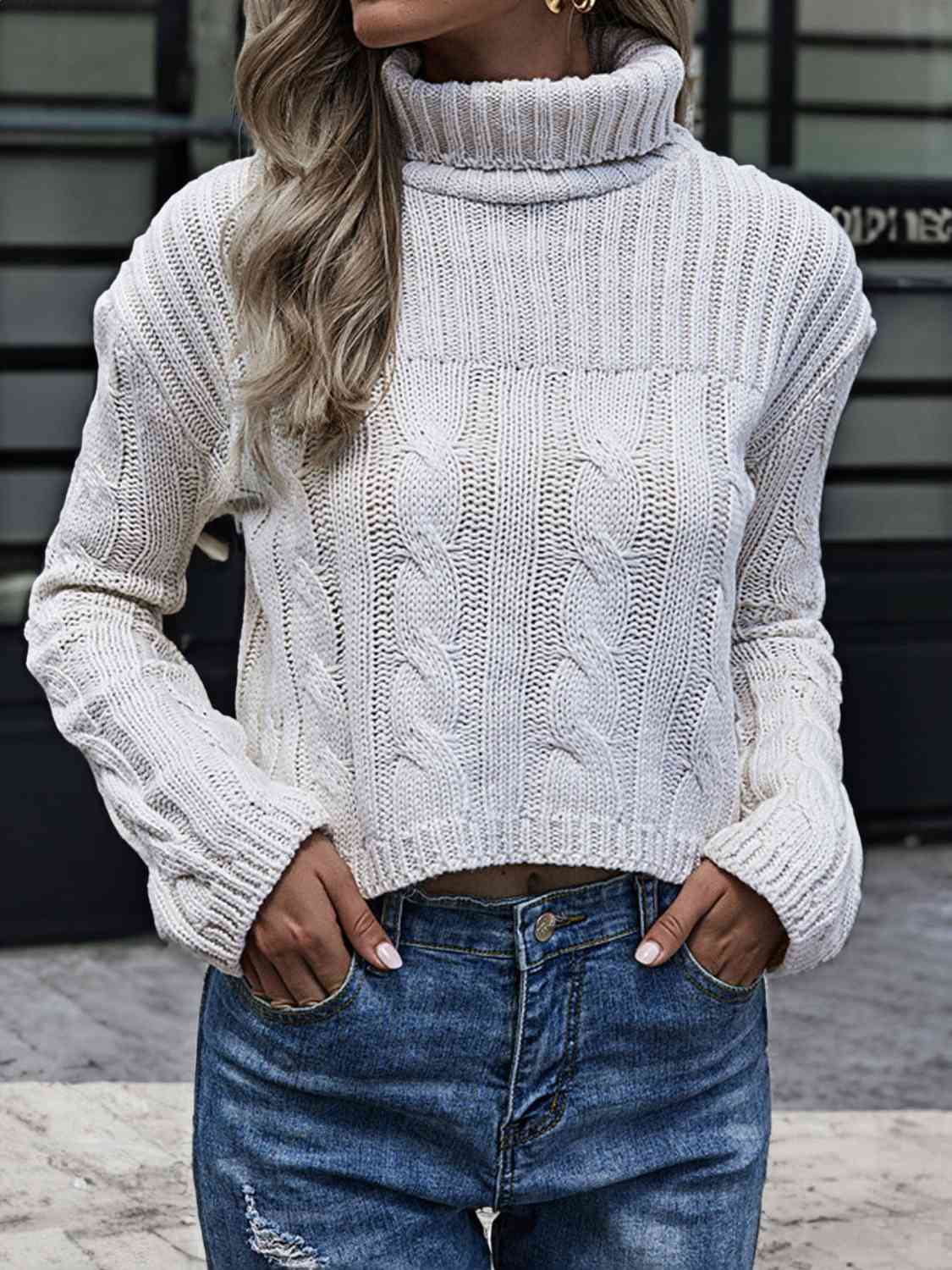 Soulful Cable-Knit Turtleneck Sweater