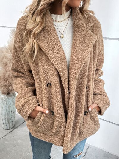 Warm Me Up Double-Breasted Lapel Collar Coat