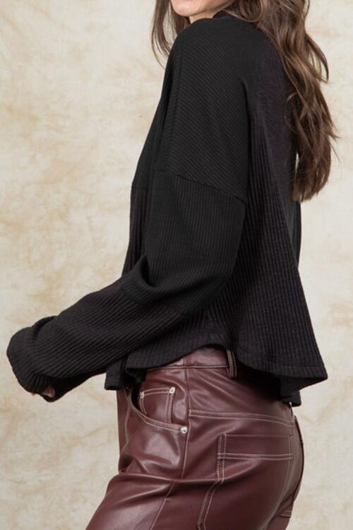 Annabelle Ribbed Knit Long Sleeve Top