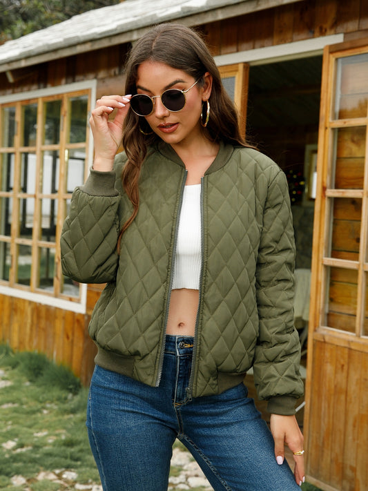 True Rebel Quilted Bomber Jacket