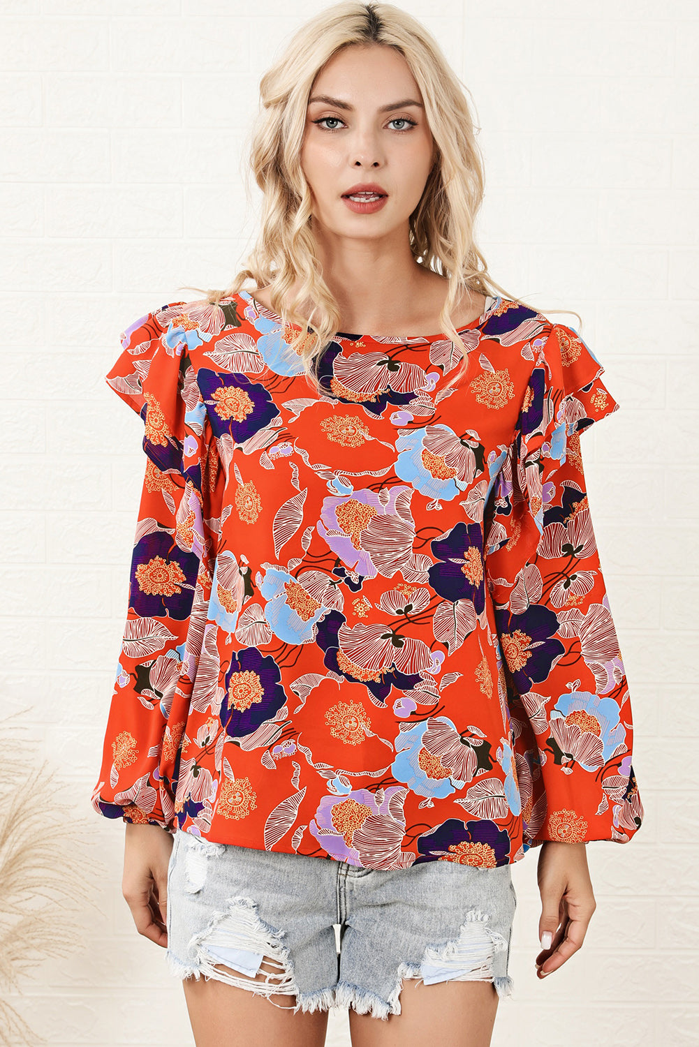 Paradiso Floral Ruffled Blouse