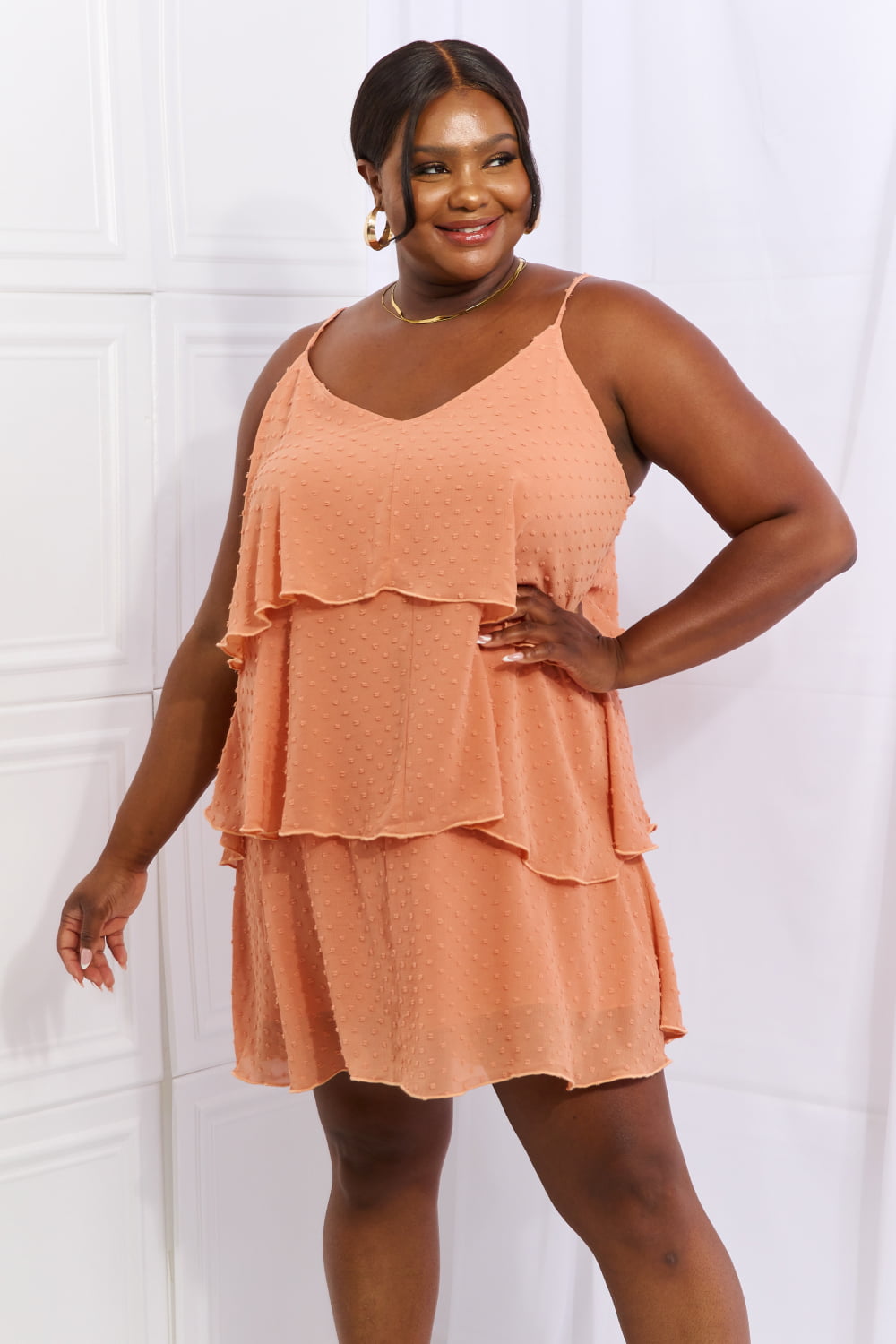 Time To Travel Ruffle Mini Dress