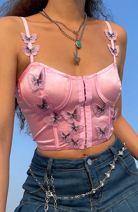 Fly With Me Pink Corset