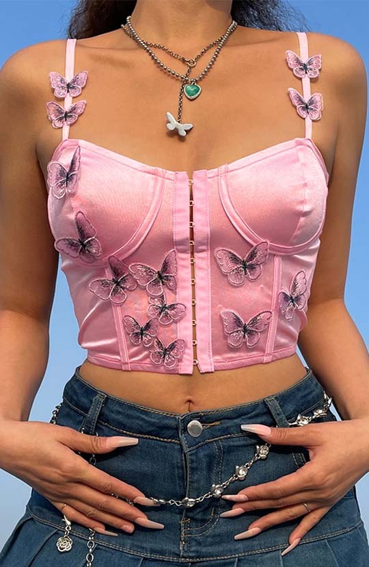 Fly With Me Pink Corset