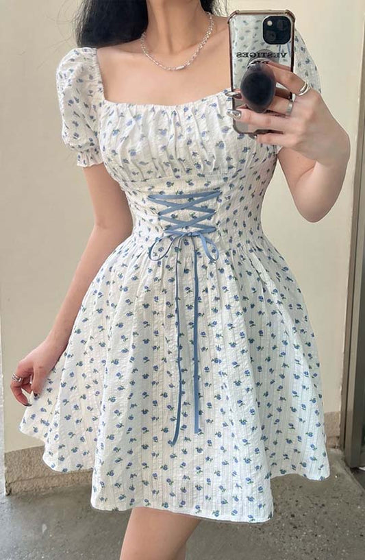 Here For You White Floral Mini Dress