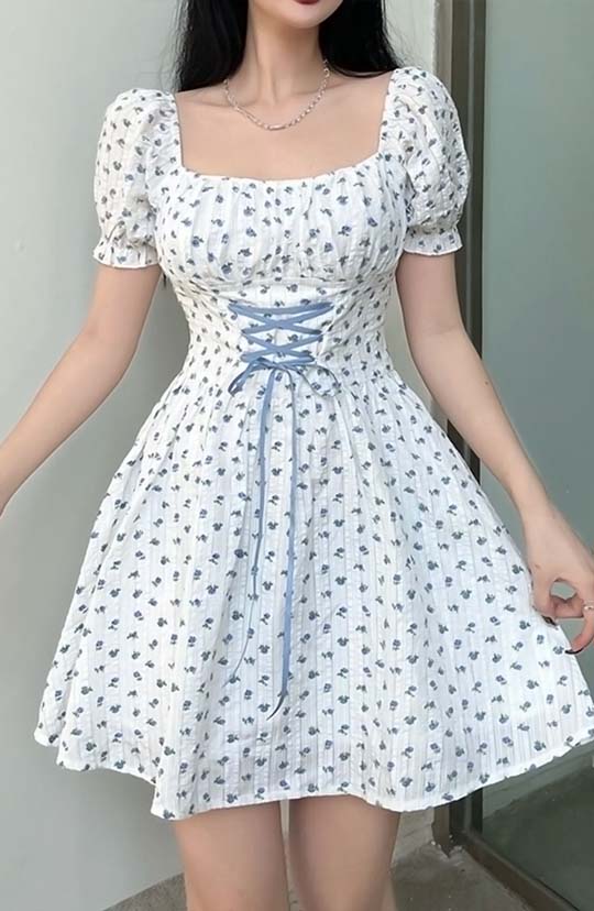Here For You White Floral Mini Dress