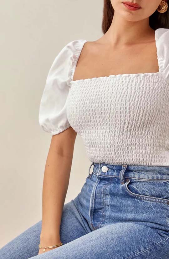 I'm Yours White Puff Sleeve Blouse