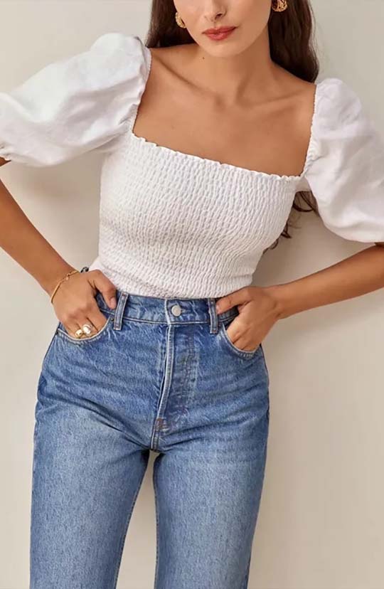 I'm Yours White Puff Sleeve Blouse