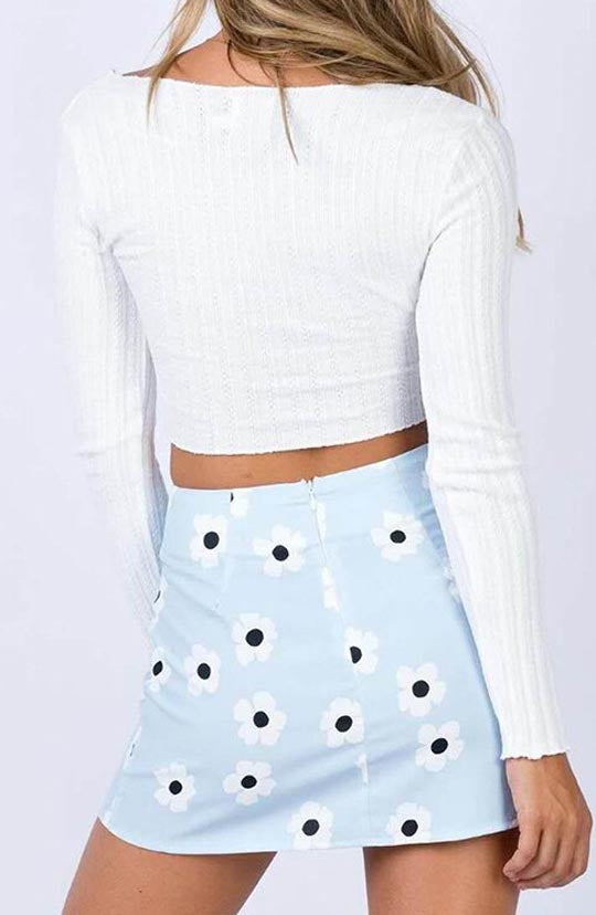 Laura Blue Floral Mini Skirt