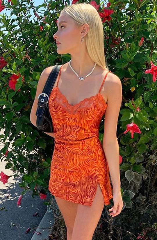 Look At Me Now Orange Zebra Mini Dress