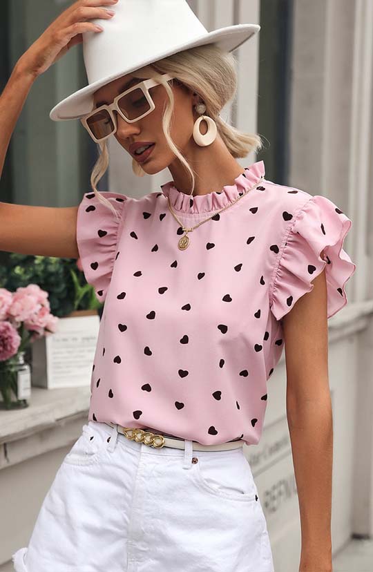 Love Me Forever Pink Chiffon Blouse